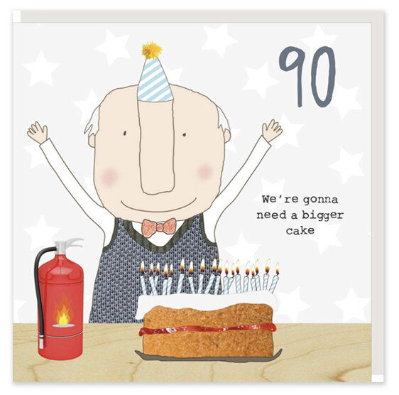 Rosie Made A Thing - Cake Boy 90th Birthday Card