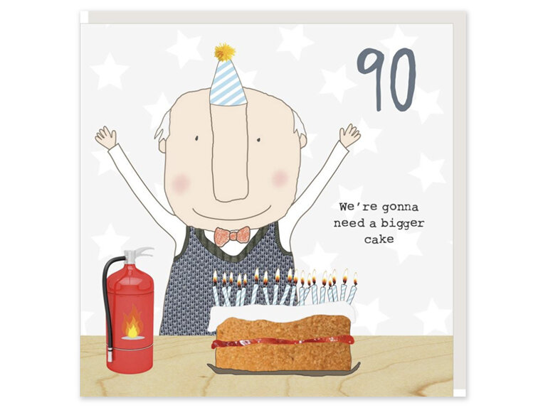 Rosie Made A Thing - Cake Boy 90th Birthday Card
