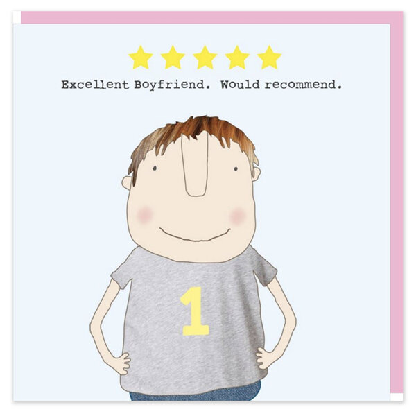 Rosie Made a Thing - Excellent Boyfriend 5 Stars Valentine's Card