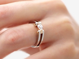 Round Brilliant Cut Diamond Ring - Circlipd Brilliant on hand
