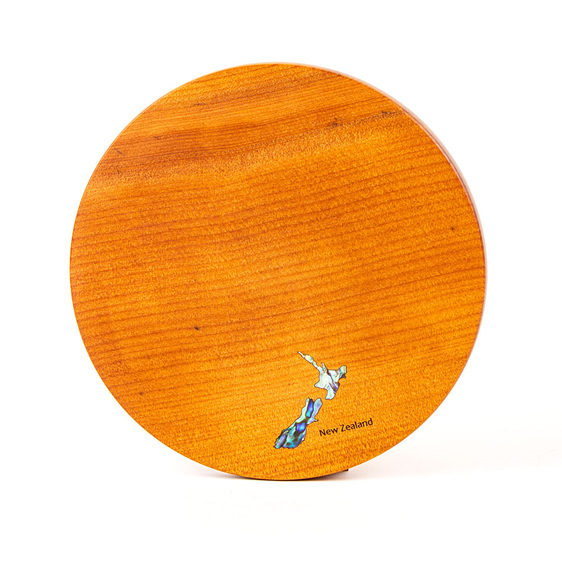 round cheese board - ancient kauri - map