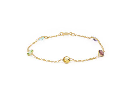 Round Coloured Gemstone Bracelet
