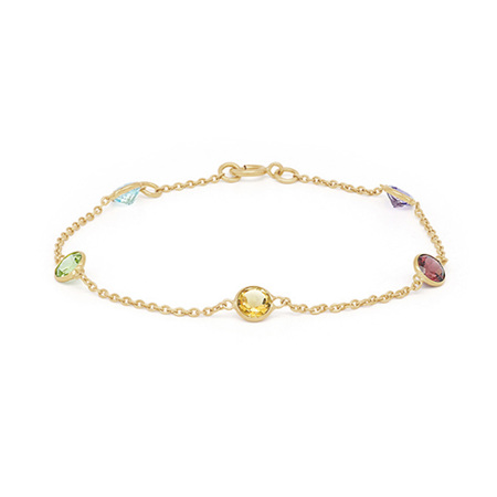 Round Coloured Gemstone Bracelet