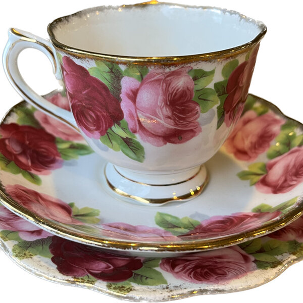 Royal Albert Old Country Rose Bone China Tea Cup, Saucer and Plate Trio Set