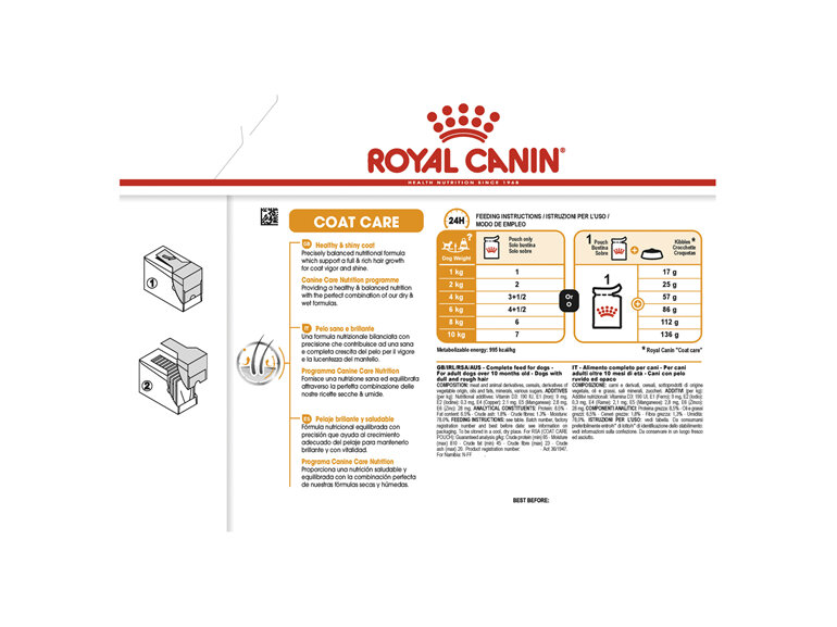 ROYAL CANIN® Coat Care Loaf Wet Dog Food 12 x 85g