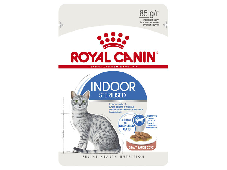 ROYAL CANIN® Indoor Gravy Wet Cat Food 12 x 85g