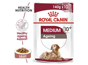 ROYAL CANIN® Medium Ageing 10+ Gravy Wet Dog Food 10 x 140g
