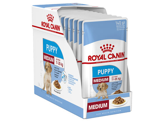 ROYAL CANIN® Medium Puppy Gravy Wet Dog Food 10 x 140g