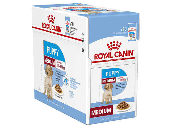 ROYAL CANIN® Medium Puppy Wet Dog Food Pouches 10 x 140g