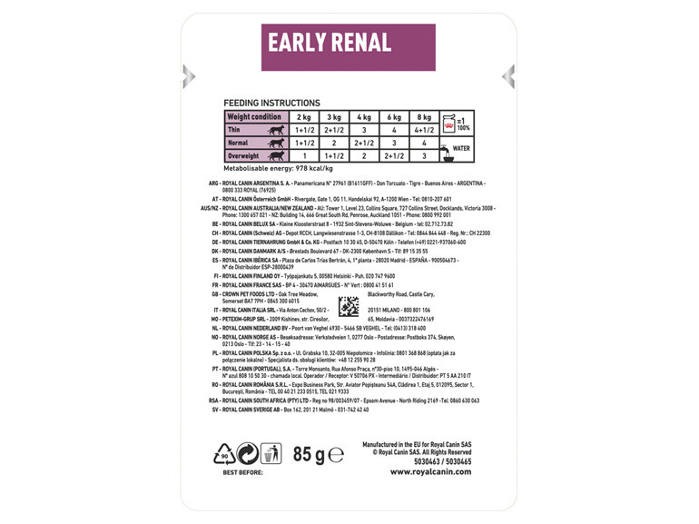 ROYAL CANIN® VETERINARY DIET Early Renal Adult Wet Cat Food Pouches 12 x 85g