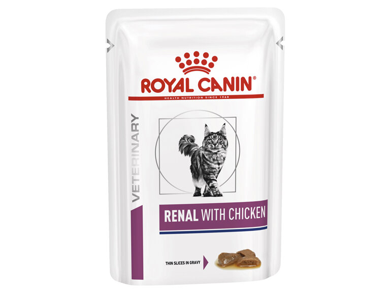 ROYAL CANIN® Veterinary Diet Feline Renal with Chicken Pouch Wet Cat Food 12 x 85g