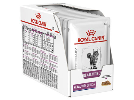 ROYAL CANIN® Veterinary Diet Feline Renal with Chicken Pouch Wet Cat Food 12 x 85g