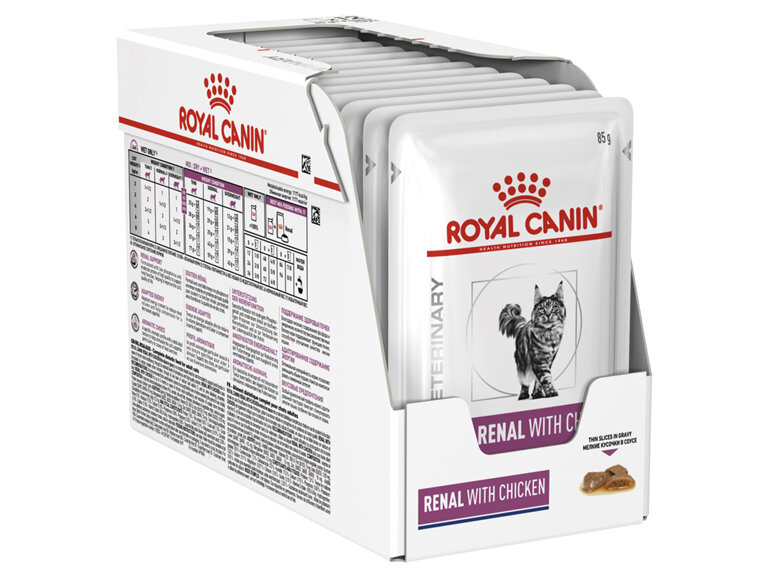 ROYAL CANIN® Veterinary Diet Feline Renal with Chicken Pouch Wet Cat Food 12 x 85g