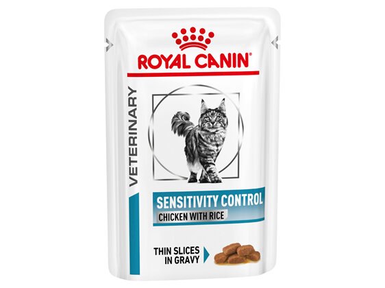 ROYAL CANIN® Veterinary Diet Feline Sensitivity Control Chicken with Rice Wet Cat Food 12 x 85g