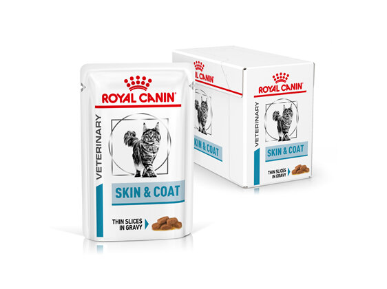 ROYAL CANIN® Veterinary Diet Feline Skin & Coat Pouch Wet Cat Food 12 x 85g