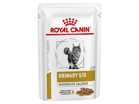 ROYAL CANIN® Veterinary Diet Feline Urinary S/O Moderate Calorie Pouch Wet Cat Food 12 x 85g