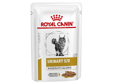 ROYAL CANIN® Veterinary Diet Feline Urinary S/O Moderate Calorie Pouch Wet Cat Food 12 x 85g