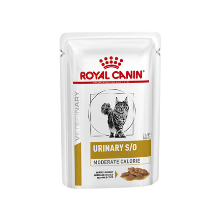 ROYAL CANIN® VETERINARY DIET Urinary S/O Moderate Calorie Adult Wet Cat Food Pouches 12 x 85g