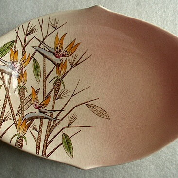 Royal Winton - bird of paradise pink dish