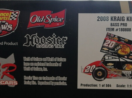 R&R Sprint Cars 1/18 2008 Kraig Kinser Bass Pro (180808)