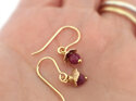 Ruby rosehip solid 9k gold earrings birthstone handmade lily griffin nz jeweller