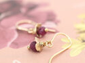 Ruby rosehip solid 9k gold earrings birthstone handmade lilygriffin nz jeweller