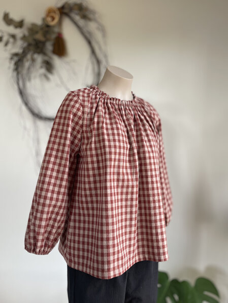 Rust gingham Willow top