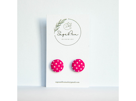 SAGE AND FOX EARRING LG PINK DOTS