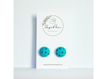 SAGE AND FOX EARRINGS LG BLUE DOTS