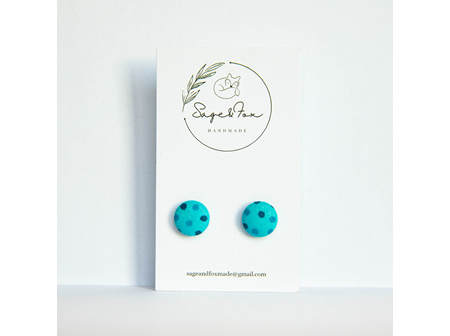 SAGE AND FOX EARRINGS SM BLUE DOTS