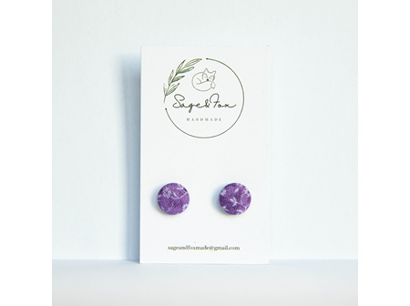 SAGE AND FOX EARRINGS SM PURPLE FLORAL