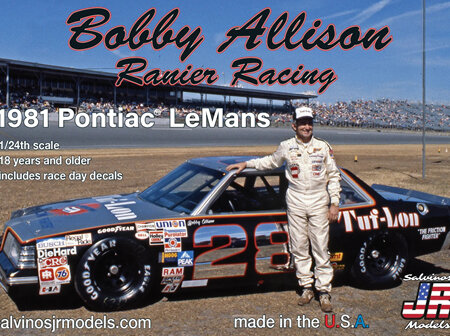 Salvinos JR Models 1/24 1981 Pontiac Le Mans Bobby Allison (RRLM1981D)
