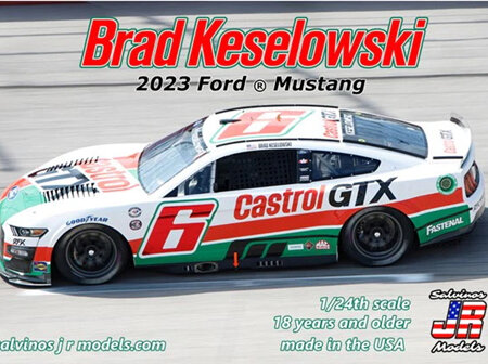 Salvinos JR Models 1/24 Brad Keselowski 2023 Castrol GTX Throwback Ford Mustang (RFF2023BKDA)