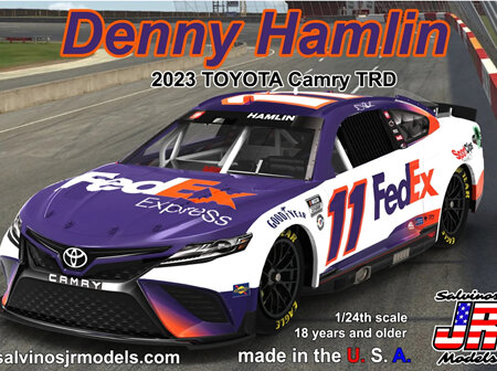 Salvinos JR Models 1/24 Denny Hamlin 2023 Toyota FedEx (JGT2023DHP)