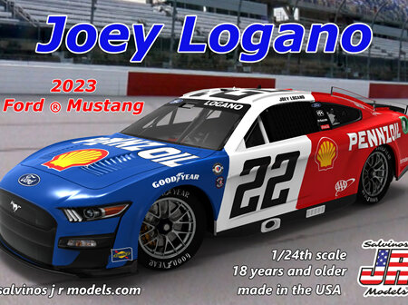 Salvinos JR Models 1/24 Joey Logano 2023 Mustang Throwback (PF2023JLDA)