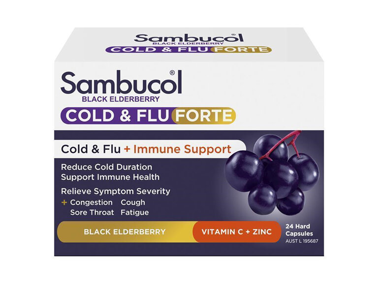 Sambucol Black Elderberry Cold & Flu Forte Caps 24s