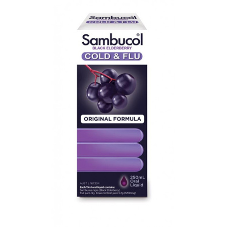 Sambucol Black Elderberry Cold & Flu Original Formula 250mL