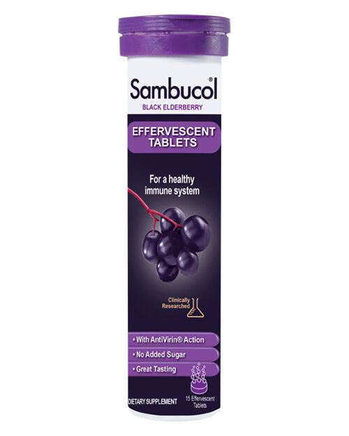 Sambucol Effervescent 15tabs immunity black current elderberry