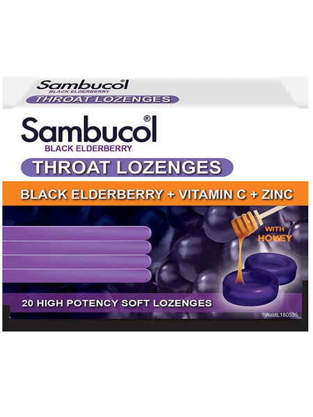 Sambucol Throat Lozenges With Honey - 20 lozenges