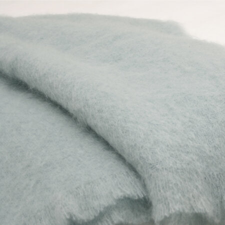 SAMPLE - Mohair/NZ Wool Throw Blanket - Ice Blue