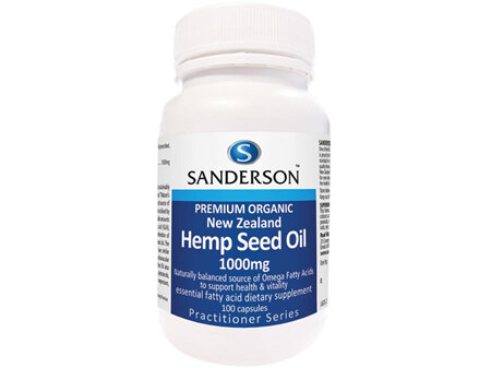 Sanderson Hemp Seed Oil Premium Organic 1000mg 100caps