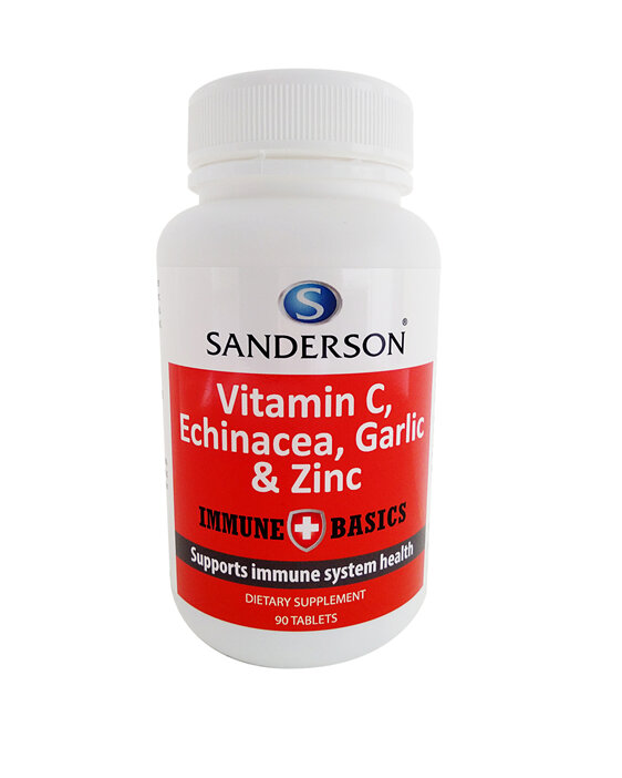 Sanderson Immune Basics Vitamin C, Echinacea, Garlic & Zinc 90 tabs