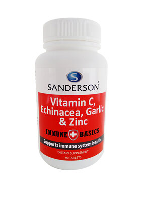 Sanderson Immune Basics Vitamin C, Echinacea, Garlic & Zinc 90 tabs