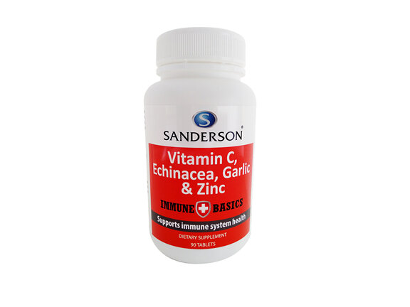 Sanderson Immune Basics Vitamin C, Echinacea, Garlic & Zinc 90 tabs