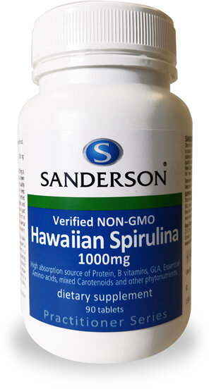 Sanderson™ Verified Non-GMO Hawaiian Spirulina 1000Mg 90 Caps