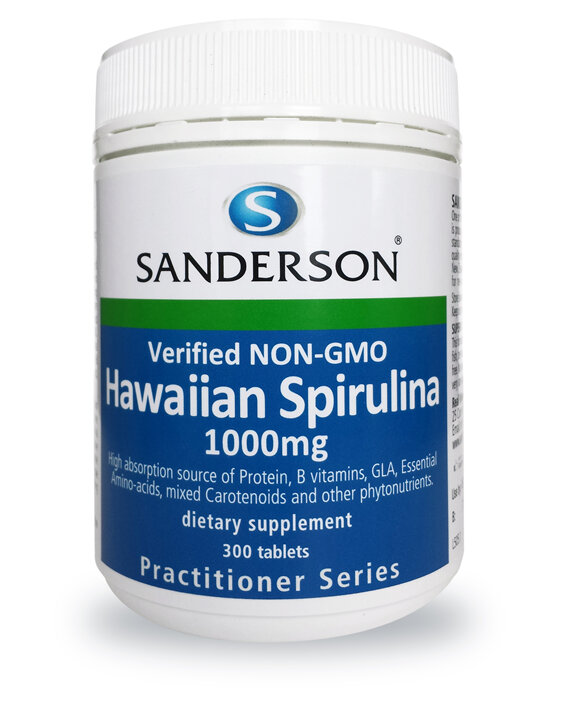 Sanderson™ Verified Non-GMO Hawaiian Spirulina 1000Mg 300 Caps