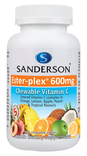 Sanderson™Ester-Plex® Chewable Vitamin C 600Mg 220 Tabs Five Fruits