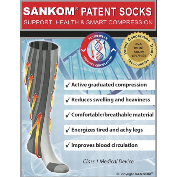 Sankom Flight & Compression Socks Black Regular 1 UK 3-5