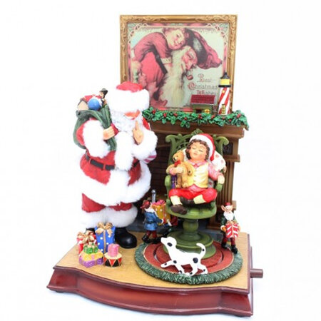 Santa and Child Lights and Music Ornament