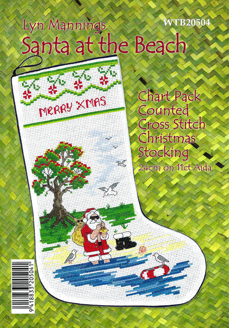Santa at the Beach Stocking Pattern by Lyn Mannings